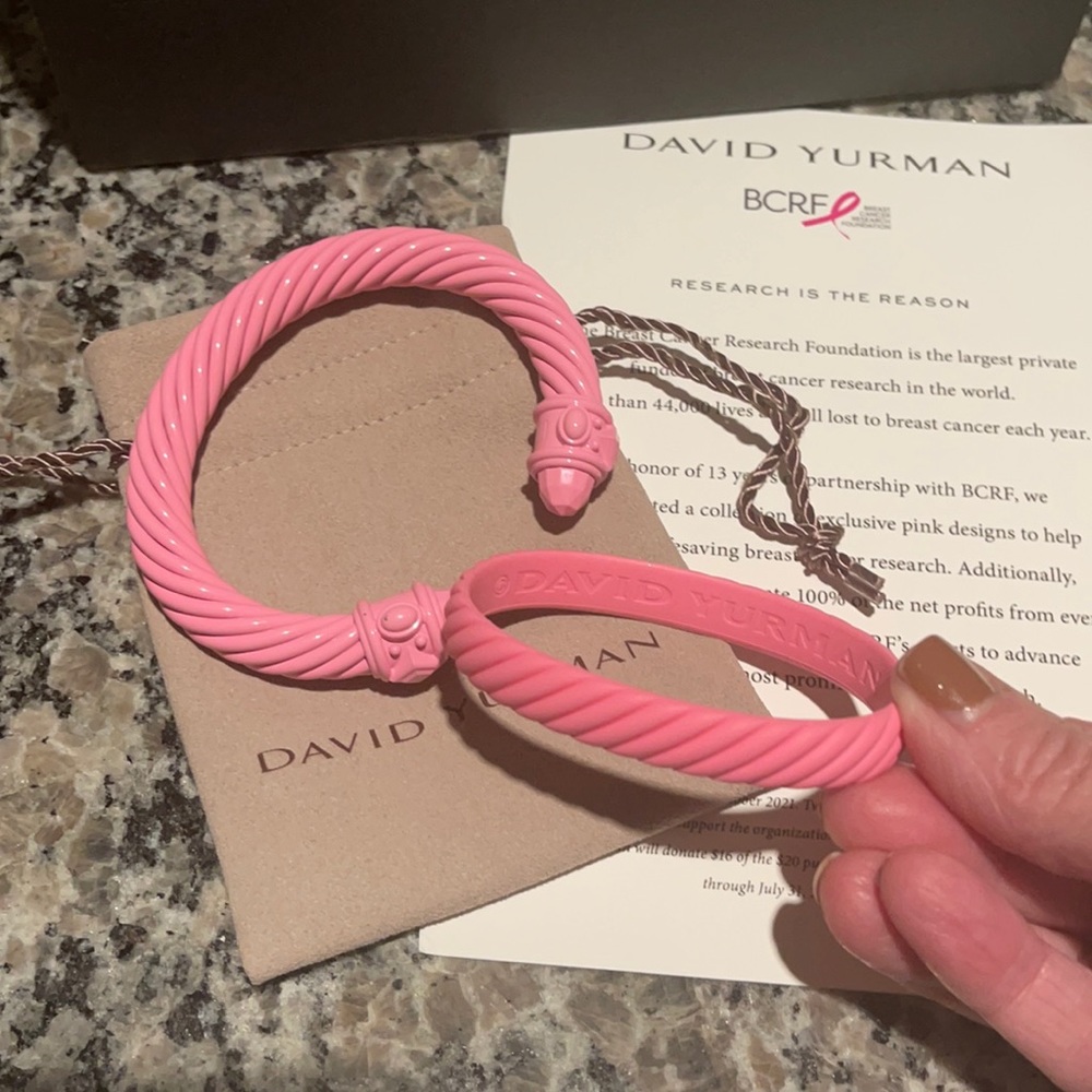 David Yurman Cable Cuff and Rubber Bracelet